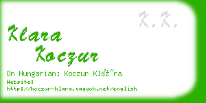 klara koczur business card